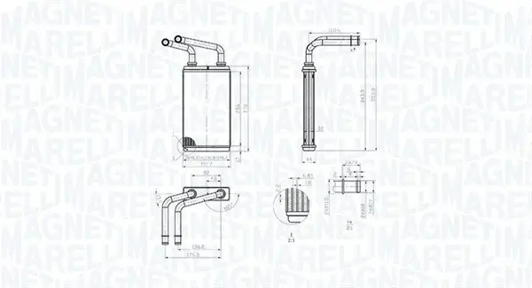 Wärmetauscher, Innenraumheizung MAGNETI MARELLI 350218483000