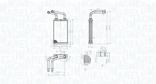 Wärmetauscher, Innenraumheizung MAGNETI MARELLI 350218483000 Bild Wärmetauscher, Innenraumheizung MAGNETI MARELLI 350218483000