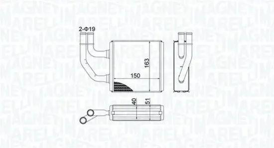 Wärmetauscher, Innenraumheizung MAGNETI MARELLI 350218485000 Bild Wärmetauscher, Innenraumheizung MAGNETI MARELLI 350218485000