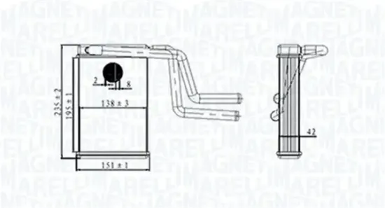 Wärmetauscher, Innenraumheizung MAGNETI MARELLI 350218487000 Bild Wärmetauscher, Innenraumheizung MAGNETI MARELLI 350218487000