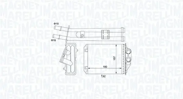 Wärmetauscher, Innenraumheizung MAGNETI MARELLI 350218491000