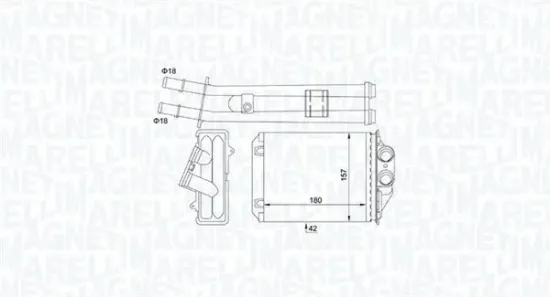 Wärmetauscher, Innenraumheizung MAGNETI MARELLI 350218491000 Bild Wärmetauscher, Innenraumheizung MAGNETI MARELLI 350218491000