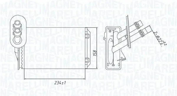 Wärmetauscher, Innenraumheizung MAGNETI MARELLI 350218492000