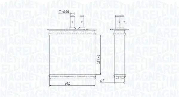 Wärmetauscher, Innenraumheizung MAGNETI MARELLI 350218493000