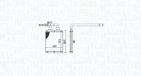 Wärmetauscher, Innenraumheizung MAGNETI MARELLI 350218496000 Bild Wärmetauscher, Innenraumheizung MAGNETI MARELLI 350218496000