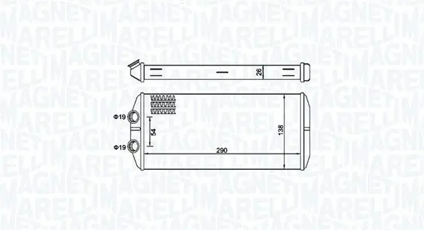 Wärmetauscher, Innenraumheizung MAGNETI MARELLI 350218497000