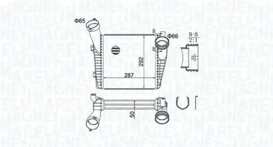 Ladeluftkühler MAGNETI MARELLI 351319204400 Bild Ladeluftkühler MAGNETI MARELLI 351319204400