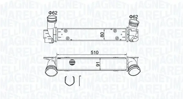 Ladeluftkühler MAGNETI MARELLI 351319204880