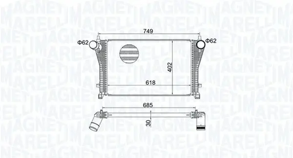 Ladeluftkühler MAGNETI MARELLI 351319205370