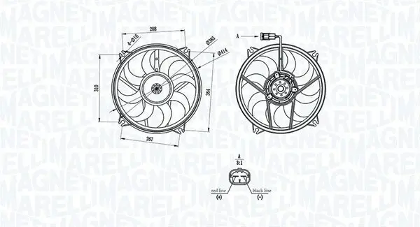 Lüfter, Motorkühlung 12 V MAGNETI MARELLI 069422708010