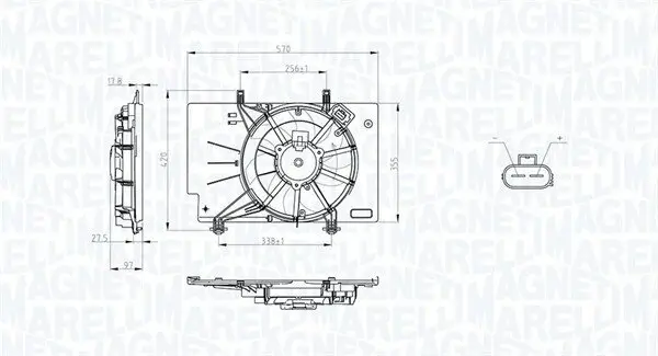 Lüfter, Motorkühlung 12 V MAGNETI MARELLI 069422734010