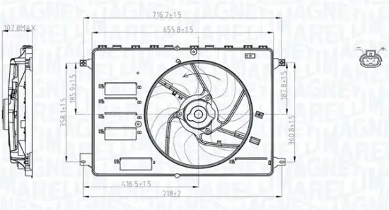 Lüfter, Motorkühlung 12 V MAGNETI MARELLI 069422761010 Bild Lüfter, Motorkühlung 12 V MAGNETI MARELLI 069422761010