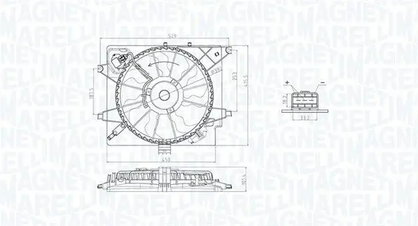 Lüfter, Motorkühlung 12 V MAGNETI MARELLI 069422789010