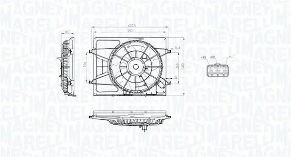 Lüfter, Motorkühlung 12 V MAGNETI MARELLI 069422793010