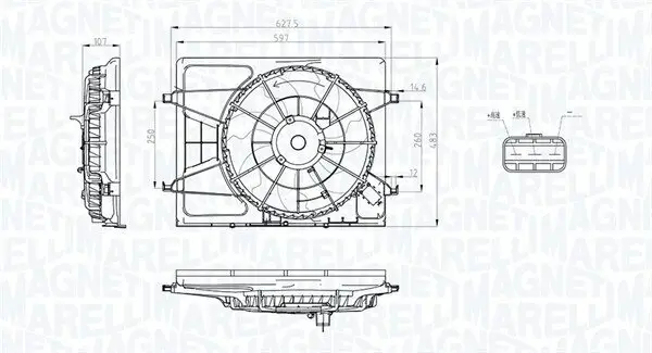 Lüfter, Motorkühlung 12 V MAGNETI MARELLI 069422796010