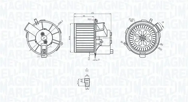 Innenraumgebläse 12 V MAGNETI MARELLI 069412200010