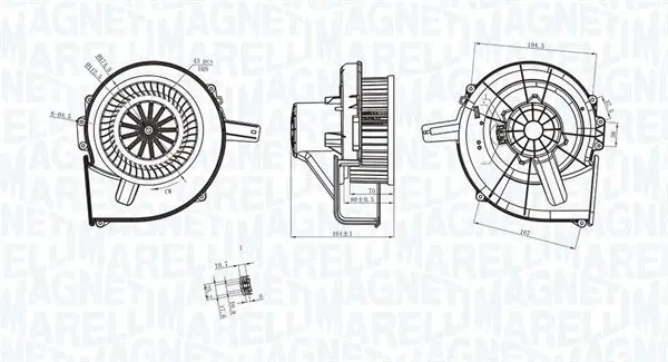 Innenraumgebläse 12 V MAGNETI MARELLI 069412211010