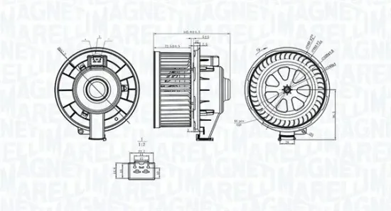 Innenraumgebläse 12 V MAGNETI MARELLI 069412253010 Bild Innenraumgebläse 12 V MAGNETI MARELLI 069412253010