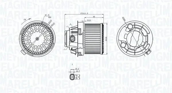Innenraumgebläse 12 V MAGNETI MARELLI 069412258010