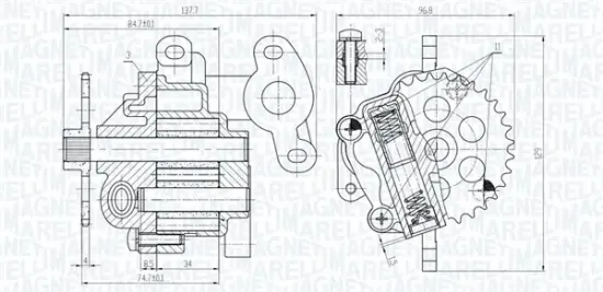 Ölpumpe MAGNETI MARELLI 351516000160 Bild Ölpumpe MAGNETI MARELLI 351516000160