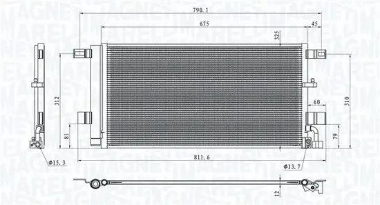 Kondensator, Klimaanlage MAGNETI MARELLI 350203100100 Bild Kondensator, Klimaanlage MAGNETI MARELLI 350203100100