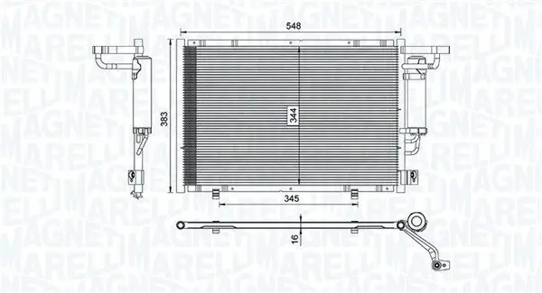 Kondensator, Klimaanlage MAGNETI MARELLI 350203100600