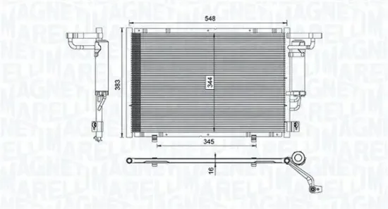 Kondensator, Klimaanlage MAGNETI MARELLI 350203100600 Bild Kondensator, Klimaanlage MAGNETI MARELLI 350203100600