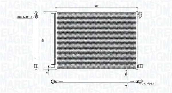 Kondensator, Klimaanlage MAGNETI MARELLI 350203101300