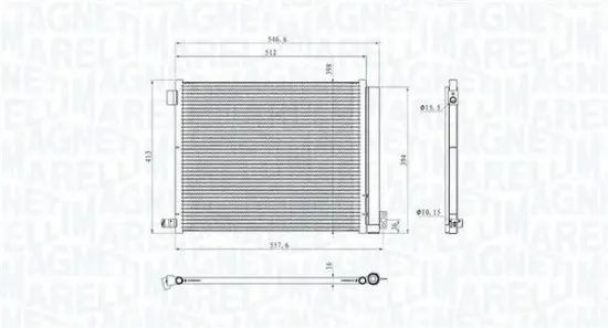 Kondensator, Klimaanlage MAGNETI MARELLI 350203101400 Bild Kondensator, Klimaanlage MAGNETI MARELLI 350203101400