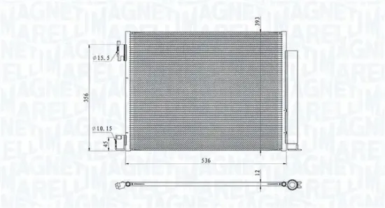 Kondensator, Klimaanlage MAGNETI MARELLI 350203101500 Bild Kondensator, Klimaanlage MAGNETI MARELLI 350203101500