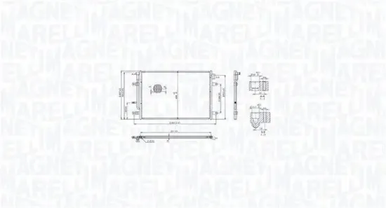 Kondensator, Klimaanlage MAGNETI MARELLI 350203103400 Bild Kondensator, Klimaanlage MAGNETI MARELLI 350203103400