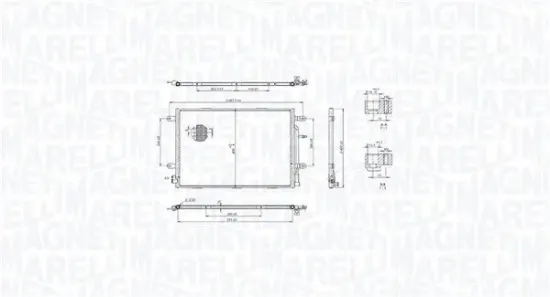 Kondensator, Klimaanlage MAGNETI MARELLI 350203103500 Bild Kondensator, Klimaanlage MAGNETI MARELLI 350203103500