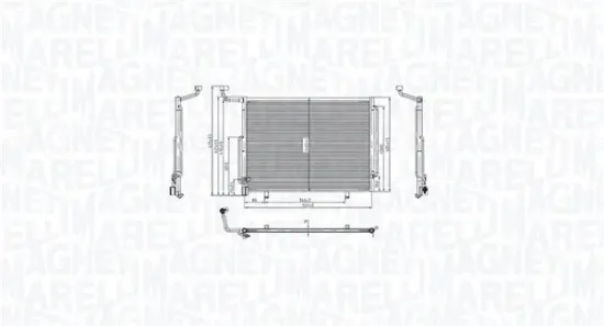 Kondensator, Klimaanlage MAGNETI MARELLI 350203103700 Bild Kondensator, Klimaanlage MAGNETI MARELLI 350203103700