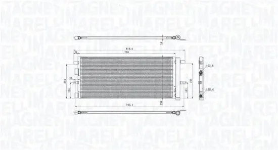 Kondensator, Klimaanlage MAGNETI MARELLI 350203103900 Bild Kondensator, Klimaanlage MAGNETI MARELLI 350203103900