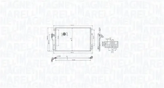 Kondensator, Klimaanlage MAGNETI MARELLI 350203104300 Bild Kondensator, Klimaanlage MAGNETI MARELLI 350203104300