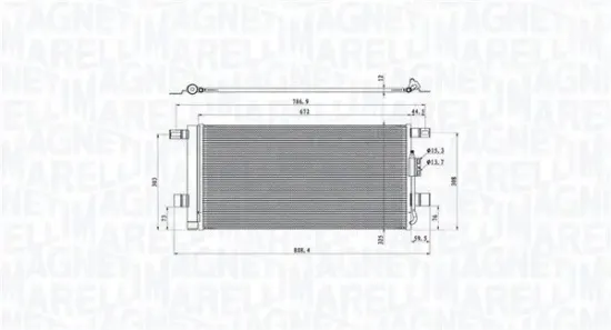 Kondensator, Klimaanlage MAGNETI MARELLI 350203104600 Bild Kondensator, Klimaanlage MAGNETI MARELLI 350203104600