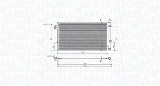 Kondensator, Klimaanlage MAGNETI MARELLI 350203104700 Bild Kondensator, Klimaanlage MAGNETI MARELLI 350203104700