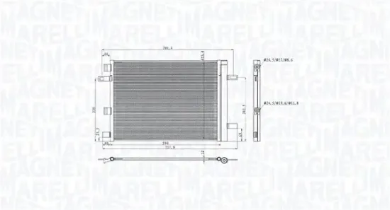 Kondensator, Klimaanlage MAGNETI MARELLI 350203105300 Bild Kondensator, Klimaanlage MAGNETI MARELLI 350203105300