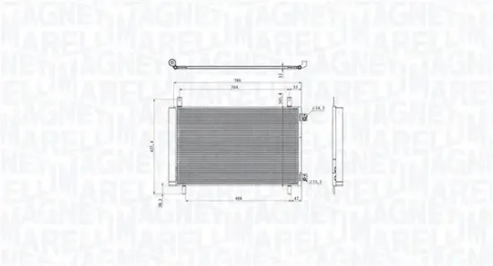 Kondensator, Klimaanlage MAGNETI MARELLI 350203105500 Bild Kondensator, Klimaanlage MAGNETI MARELLI 350203105500