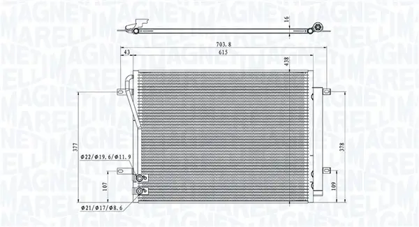 Kondensator, Klimaanlage MAGNETI MARELLI 350203105900