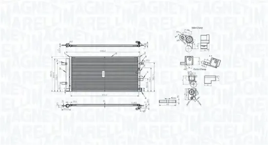Kondensator, Klimaanlage MAGNETI MARELLI 350203106100 Bild Kondensator, Klimaanlage MAGNETI MARELLI 350203106100