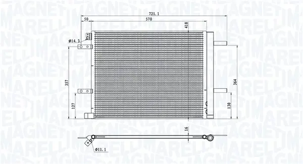 Kondensator, Klimaanlage MAGNETI MARELLI 350203106200