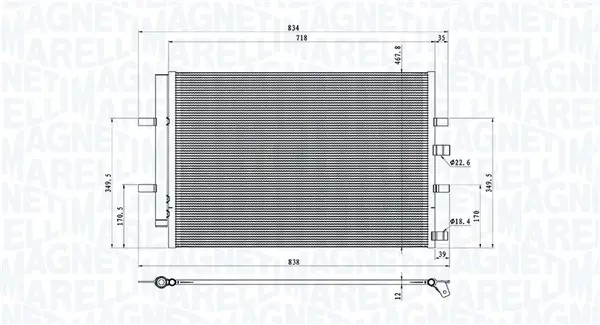 Kondensator, Klimaanlage MAGNETI MARELLI 350203106600