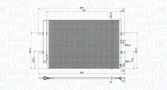 Kondensator, Klimaanlage MAGNETI MARELLI 350203106600 Bild Kondensator, Klimaanlage MAGNETI MARELLI 350203106600