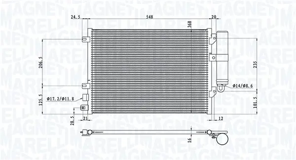 Kondensator, Klimaanlage MAGNETI MARELLI 350203106900