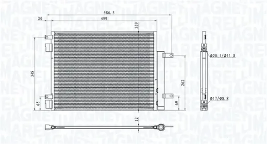 Kondensator, Klimaanlage MAGNETI MARELLI 350203107400 Bild Kondensator, Klimaanlage MAGNETI MARELLI 350203107400
