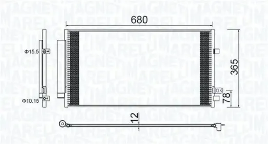 Kondensator, Klimaanlage MAGNETI MARELLI 350203173000 Bild Kondensator, Klimaanlage MAGNETI MARELLI 350203173000