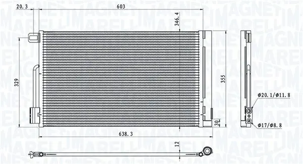 Kondensator, Klimaanlage MAGNETI MARELLI 350203611000