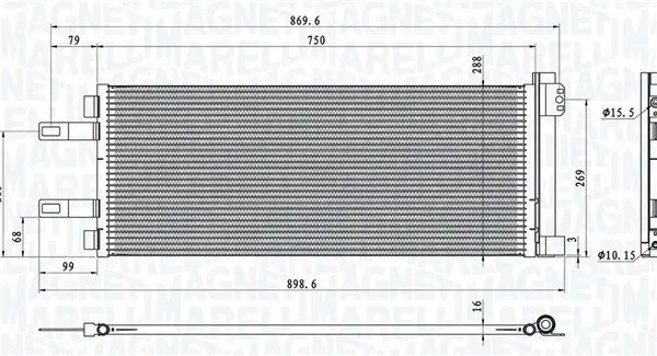 Kondensator, Klimaanlage MAGNETI MARELLI 350203623000