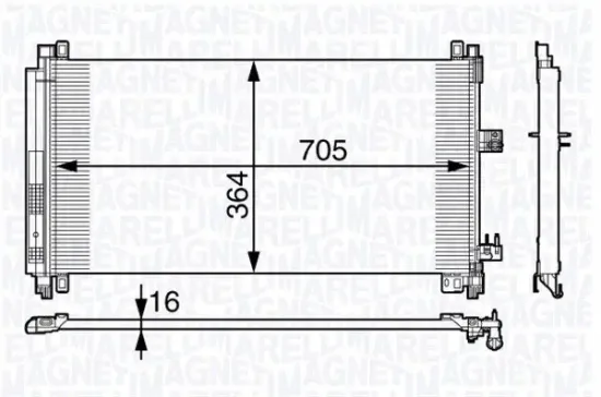 Kondensator, Klimaanlage MAGNETI MARELLI 350203724000 Bild Kondensator, Klimaanlage MAGNETI MARELLI 350203724000